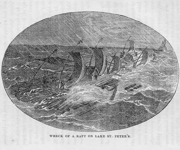Wreck of a raft on Lake St. Peter’s, Jonn Andrew, 1860